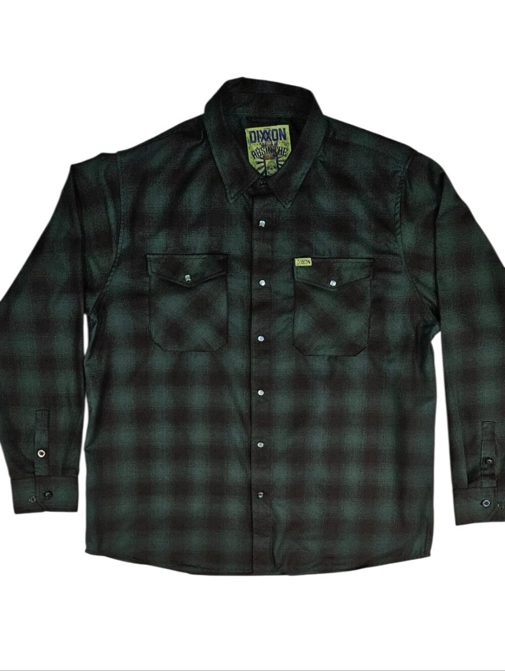 DIXXON Men's 2XL "Absinthe" Forest Green Plaid Button-Up Flannel - Picture 1 of 11